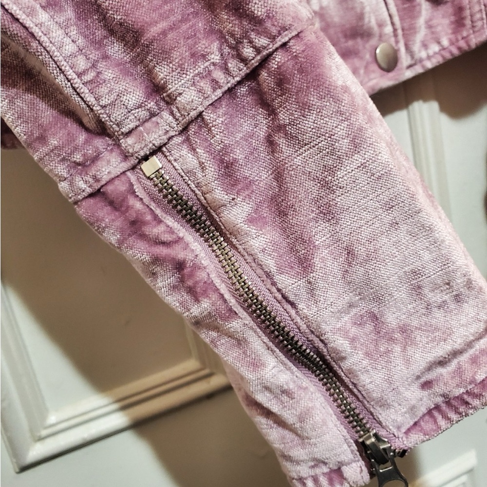 Pink Velvet Button-Up Jacket - Picture 3 of 4